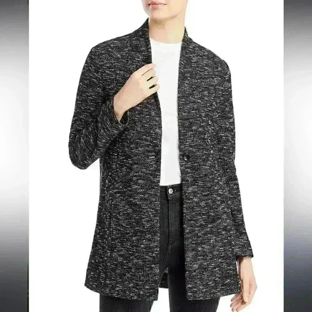 NWOT Eileen Fisher Collarless 1 Button Jacket - 100% Exclusive Bloomingdale Sz M